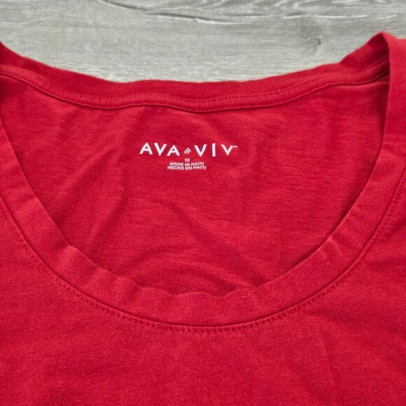 Ava & Viv Red Short Sleeve Scoop Neck Tunic Top Womens Plus Size 1X - Picture 8 of 16